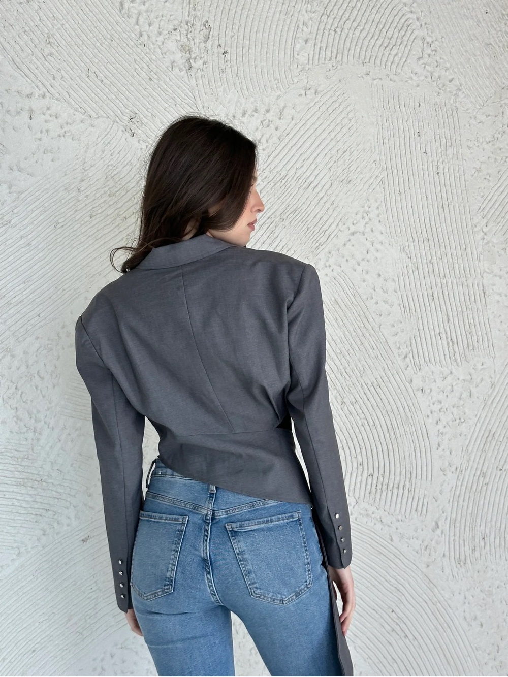 Asymmetrical Gray Blazer - Picture 3 of 7